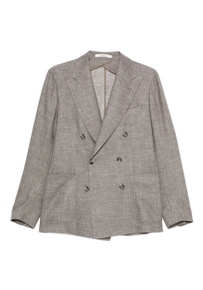 Tagliatore double-breasted textured jacket - Grey