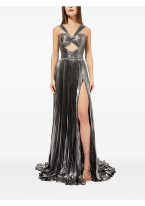 Iris Serban pleated twist-front dress - Silver