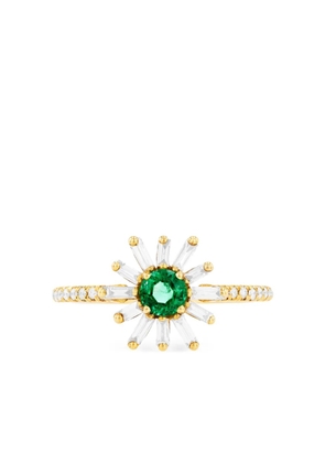 Suzanne Kalan 18K yellow gold Flower Spark emerald and diamond ring