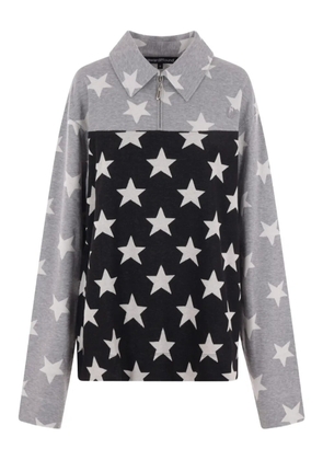 Reward If Found star-print polo top - Grey