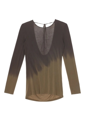 Uma Wang ombre-effect open-back blouse - Green
