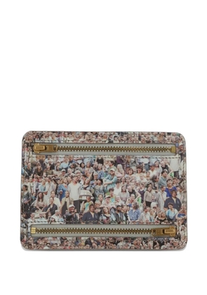 Bless small faces-print clutch bag - Neutrals