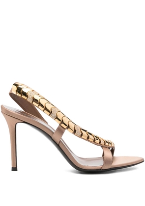 Giuseppe Zanotti 105mm Gz Dafne chain-embellished slingback sandals - Neutrals