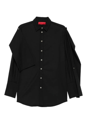 THELATEST button-fastening draped-sleeve shirt - Black