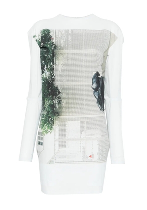 Issey Miyake Street View graphic print top - Blue