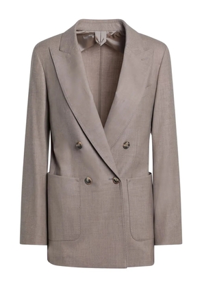Max Mara double-breasted patch-pocket blazer - Brown