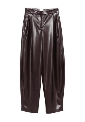 THE ANDAMANE pleated leather trousers - Purple