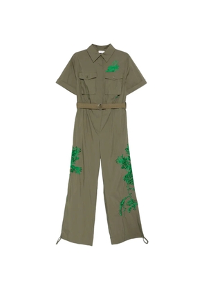 P.A.R.O.S.H. floral embroidered belted trousers - Green