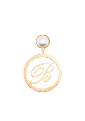 Blumarine faux-pearl logo earrings - Gold