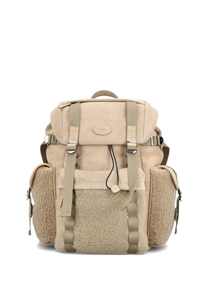 Tod's shearling trim backpack - Neutrals
