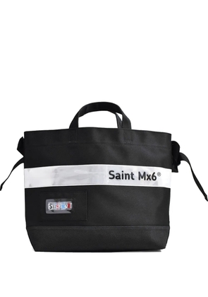 SAINT MXXXXXX logo-stripe tote bag - Black