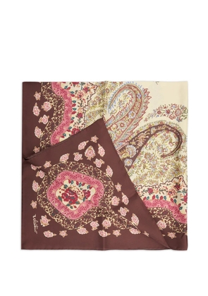 Valentino Garavani floral-print scarf - Brown