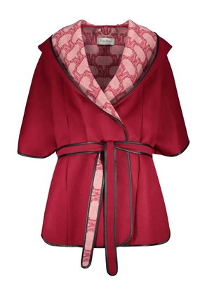 Max Mara hooded belted cape - Red