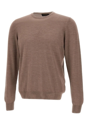 Gran Sasso crew-neck ribbed-edge sweater - Brown