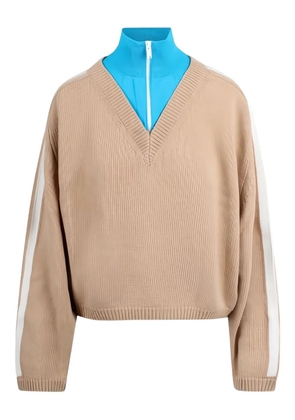 Ssheena half-zip V-neck sweater - Neutrals