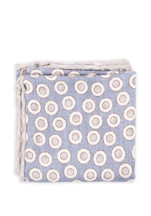 Brunello Cucinelli circle-pattern silk scarf - Blue