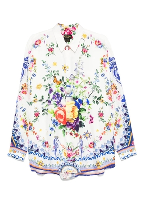 Camilla long sleeve oversized shirt - White