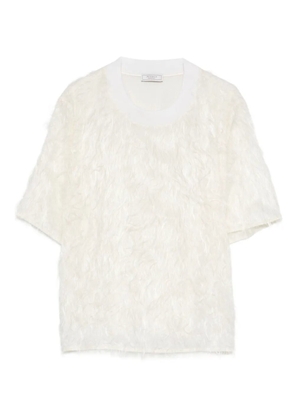 Peserico fringed crew-neck T-shirt - Neutrals