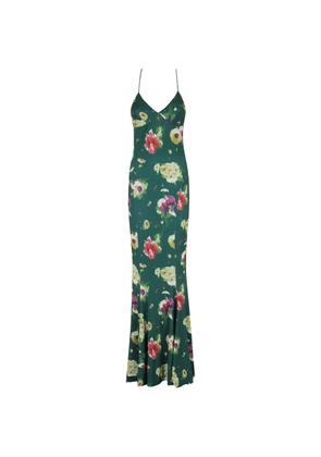 Norma Kamali floral-pattern maxi dress - Green