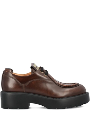 Miu Miu Sienna leather platform derby shoes - Brown