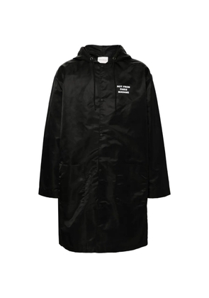 Drôle De Monsieur Slogan hooded parka coat - Black