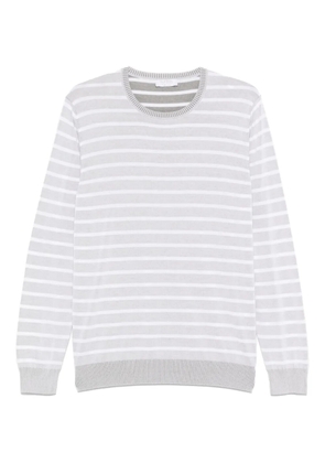 Gran Sasso striped cotton sweater - 481 GREY/WHITE/GREEN