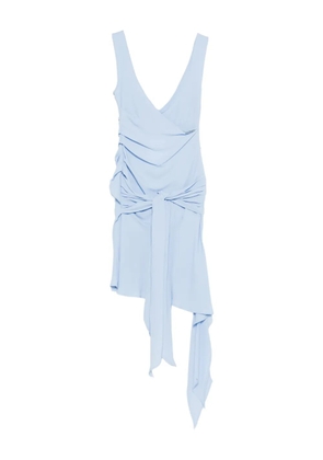 The Attico V-neck draped mini dress - Blue