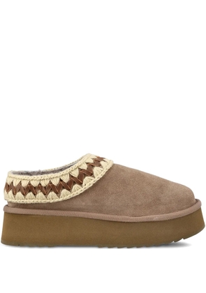 Mou leather platform slippers - Brown