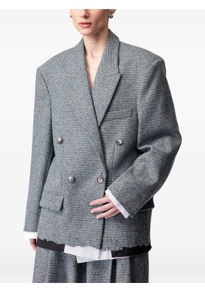 ARTICLE TEN double-breasted tweed blazer - Grey