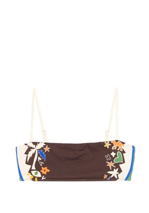 ALEMAIS Maroc printed bikini top - Brown