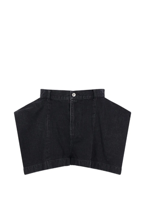 sacai denim shorts - Black