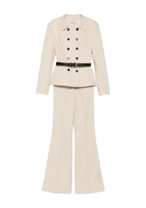 Self-Portrait double-breasted belted jumpsuit - Neutrals