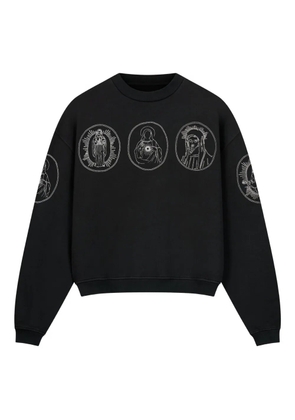 ROUGH. circular-print cotton sweatshirt - Black