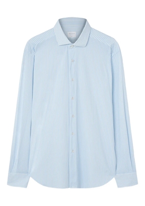 Xacus striped long-sleeved shirt - Blue