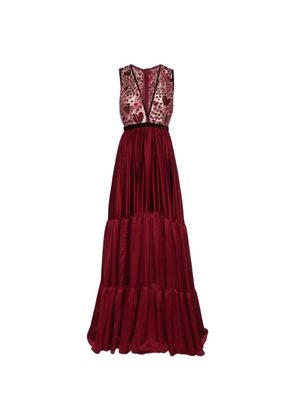 MIAU by Clara Rotescu V-neck maxi dress - Red