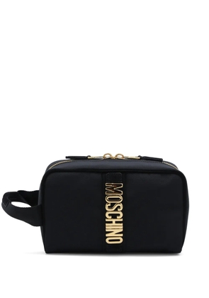 Moschino logo-plaque clutch bag - Black