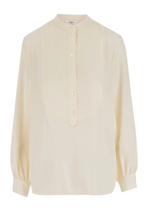 Chloé mandarin-collar button shirt - Neutrals