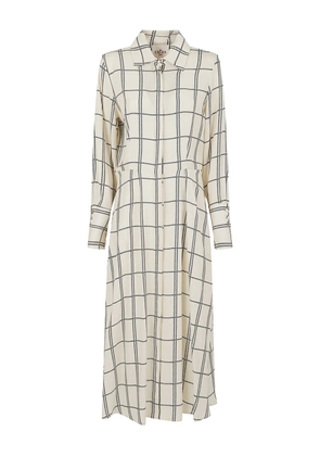 CRIDA check-pattern midi shirt dress - Neutrals