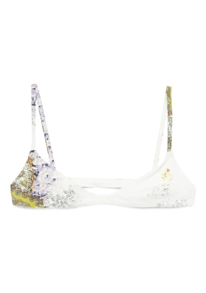 Christopher Esber Absence printed bikini top - White
