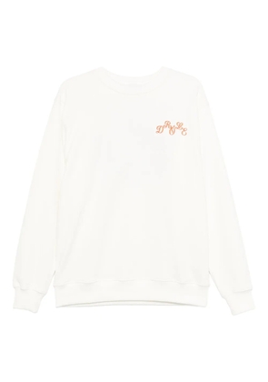 Drôle De Monsieur embroidered cotton sweatshirt - Neutrals