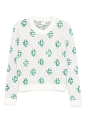 Casablanca patterned crew-neck sweater - Neutrals