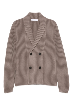 Iris Von Arnim ribbed double-breasted cashmere cardigan - Neutrals
