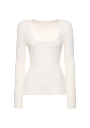 Jacquemus scoop-neck long-sleeve sweater - White