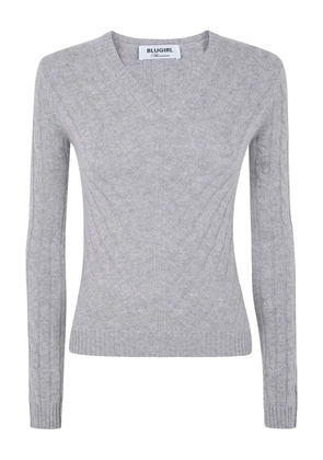 Blugirl knitted V-neck sweater - Grey