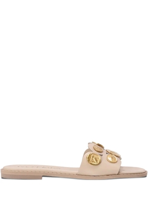 Kotris Sandals leather coin-embellished sandals - Neutrals