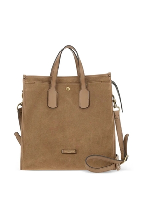 GIANNI CHIARINI suede leather berlino tote bag - Brown
