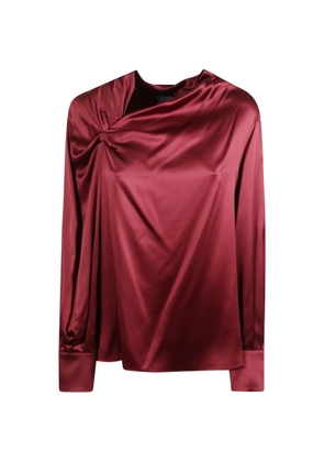 Max Mara knotted long-sleeve blouse - Red