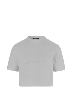 Jacquemus embroidered-logo cropped T-shirt - Grey