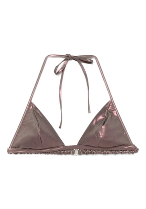 Rick Owens metallic-effect halter bikini top - Pink