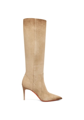 Santoni Viola pointed-toe suede boots - Neutrals